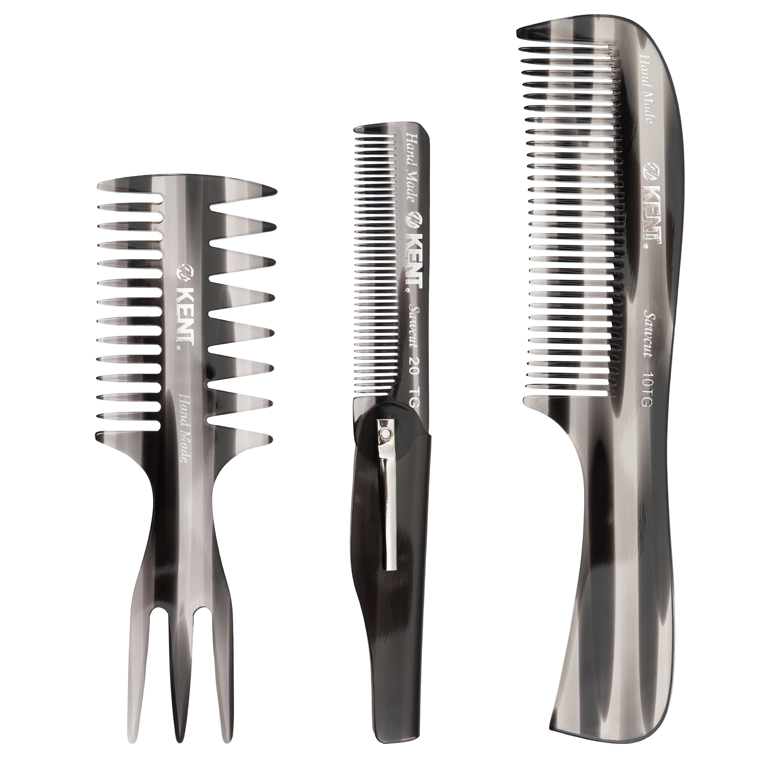 ハンドメイドコーム 3本セットフィッシュテールコーム57TG 折り畳みコーム20TG ハンドルレイクコーム10TG CMSET-10TG-20TG-57TG