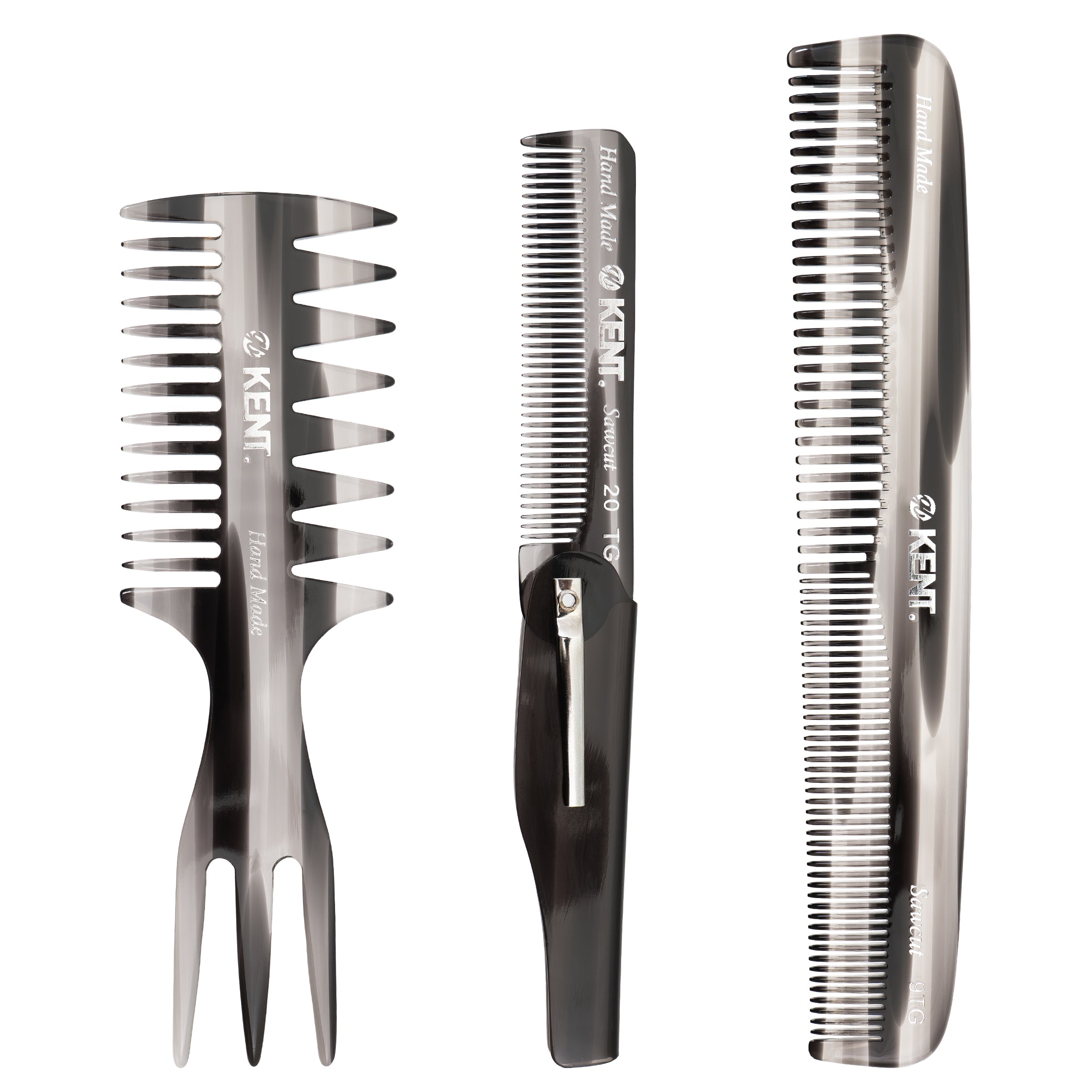 ハンドメイドコーム 3本セットフィッシュテールコーム57TG 折り畳みコーム20TG ドレッサーコーム9TG CMSET-9TG-20TG-57TG