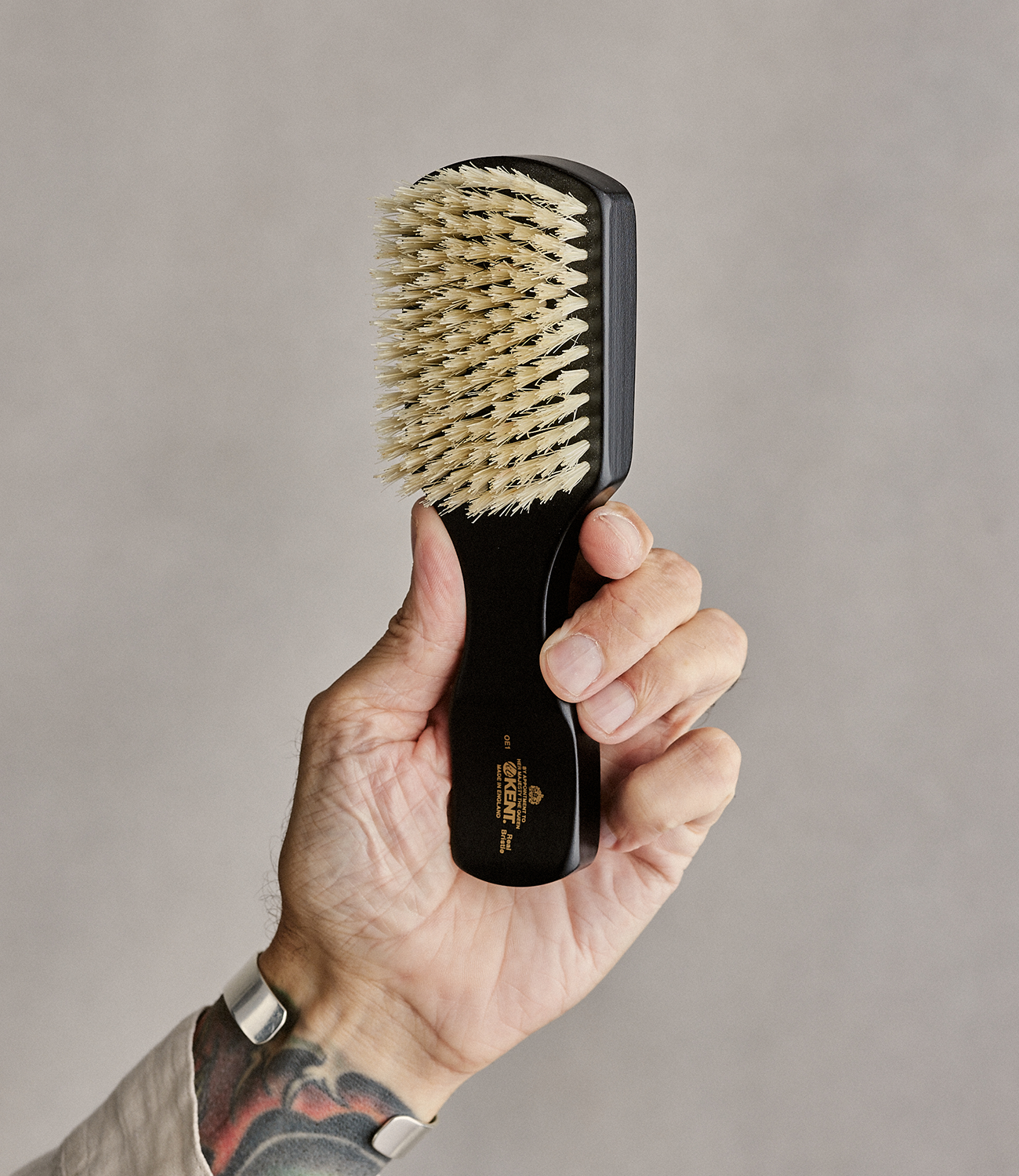 ジービーケントのメンズヘアブラシ 男性用高級豚毛ヘアブラシ