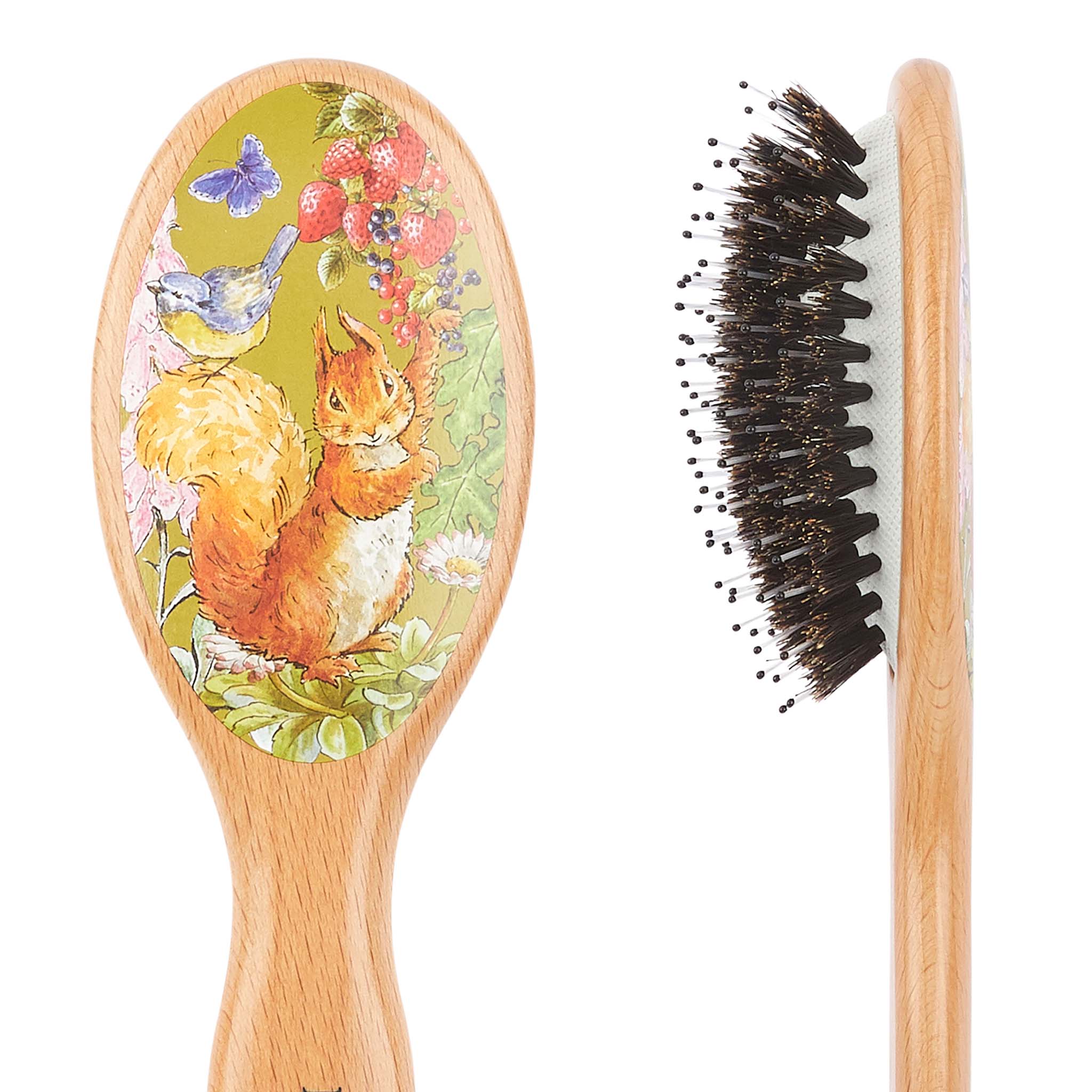 Peter Rabbit™ リスのナトキン ブリッスル&ナイロンミックス クッションヘアブラシ スモール PR02
