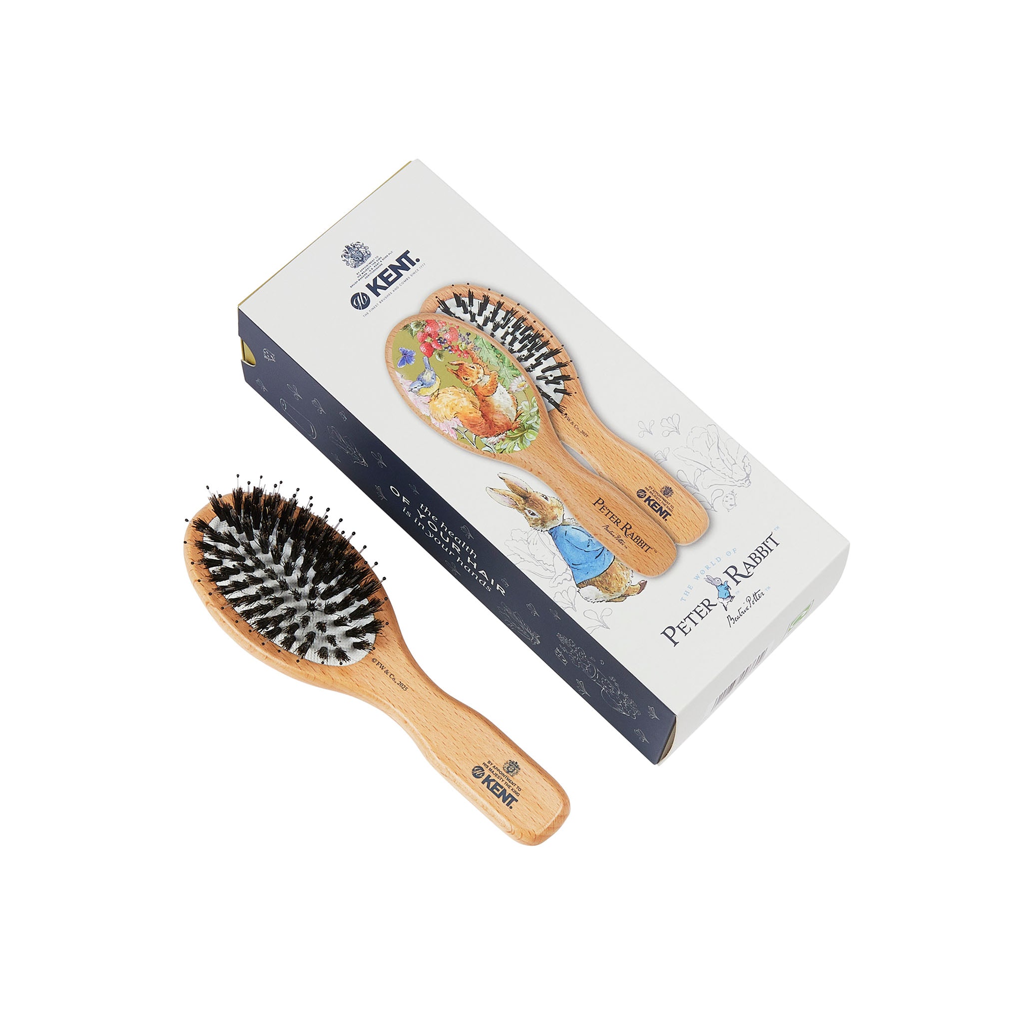 Peter Rabbit™ リスのナトキン ブリッスル&ナイロンミックス クッションヘアブラシ スモール PR02