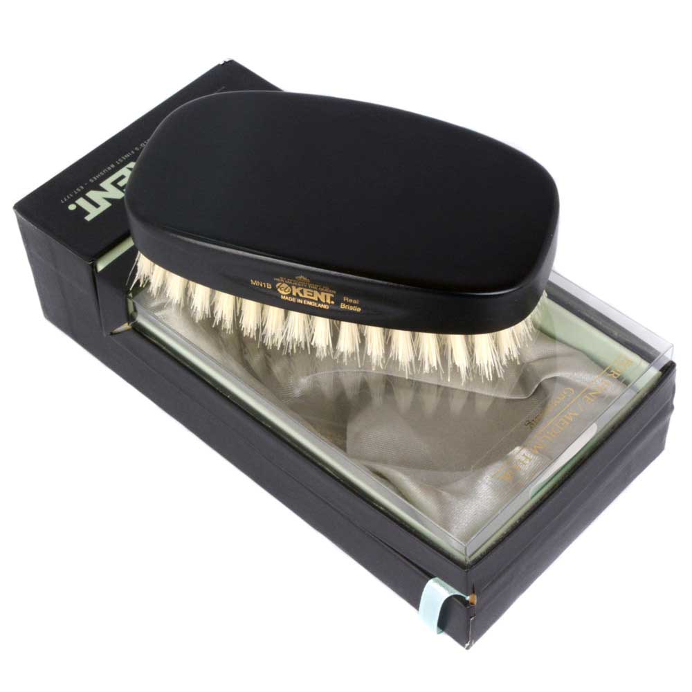 ジービーケントの高級豚毛メンズヘアブラシmn1b