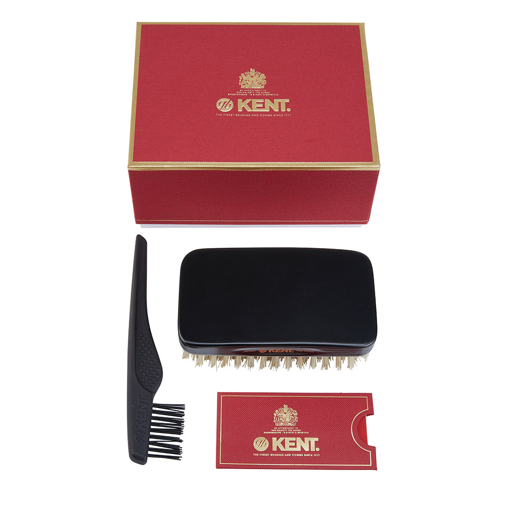 100% Handmade ミディアムボアブリッスル ミリタリーヘアブラシ MHN2T